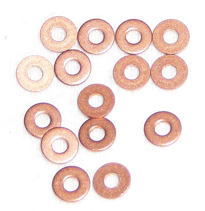 FWSC01 - #1 S/S Copper Plated - Flat Washers 100 pcs/pkg