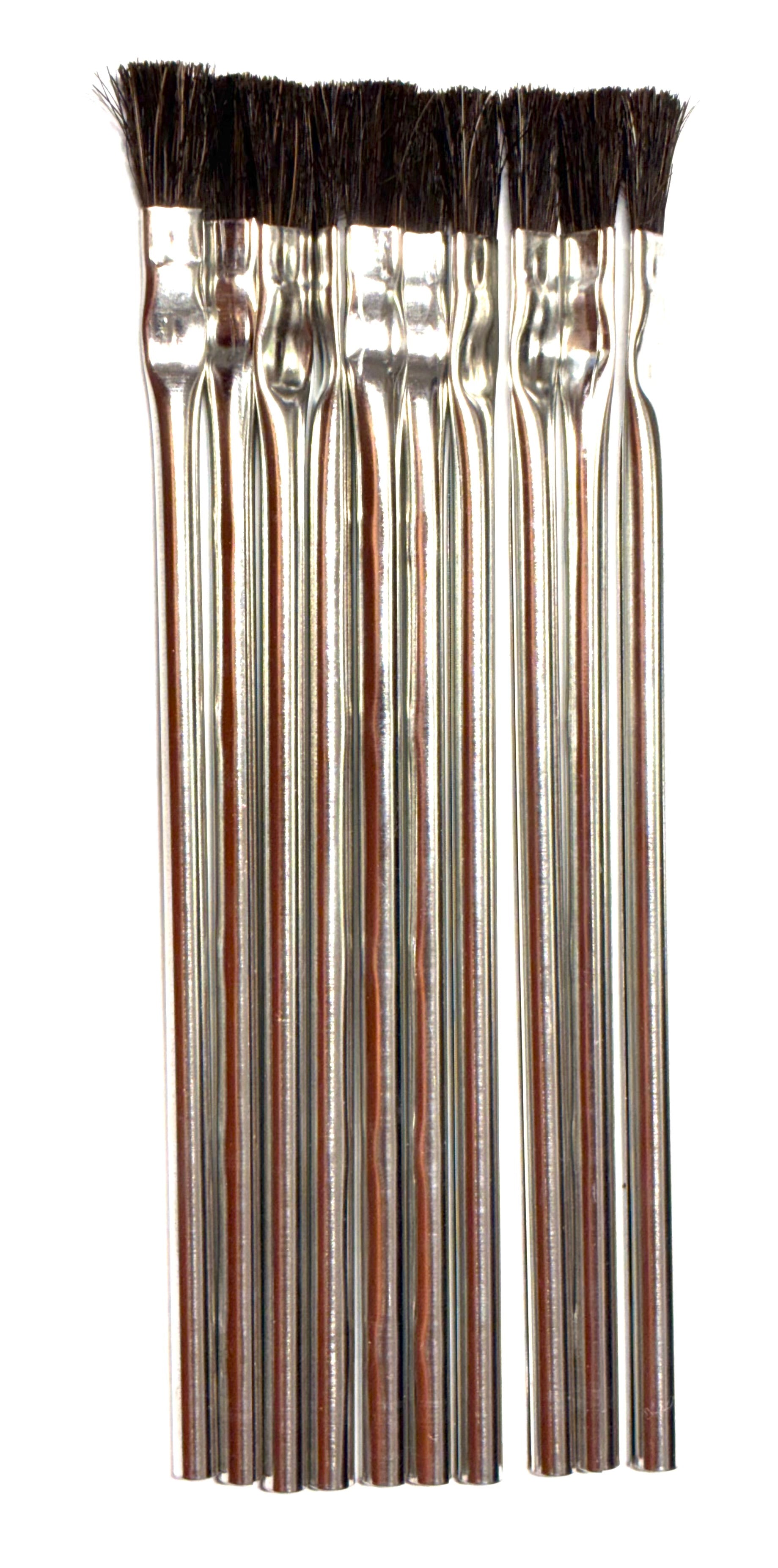 (TINBRUSH) 1/4" TIN BRUSHES HORSEHAIR - PACK OF 10
