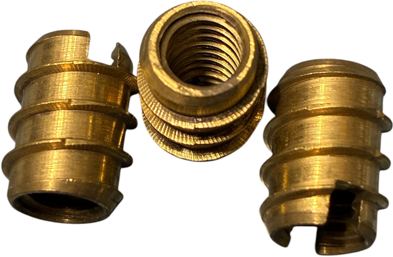 (BTI1420) BRASS THREADED INSERT 1/4-20 (DRILL 11/64" HOLE) - 20 pcs/pkg