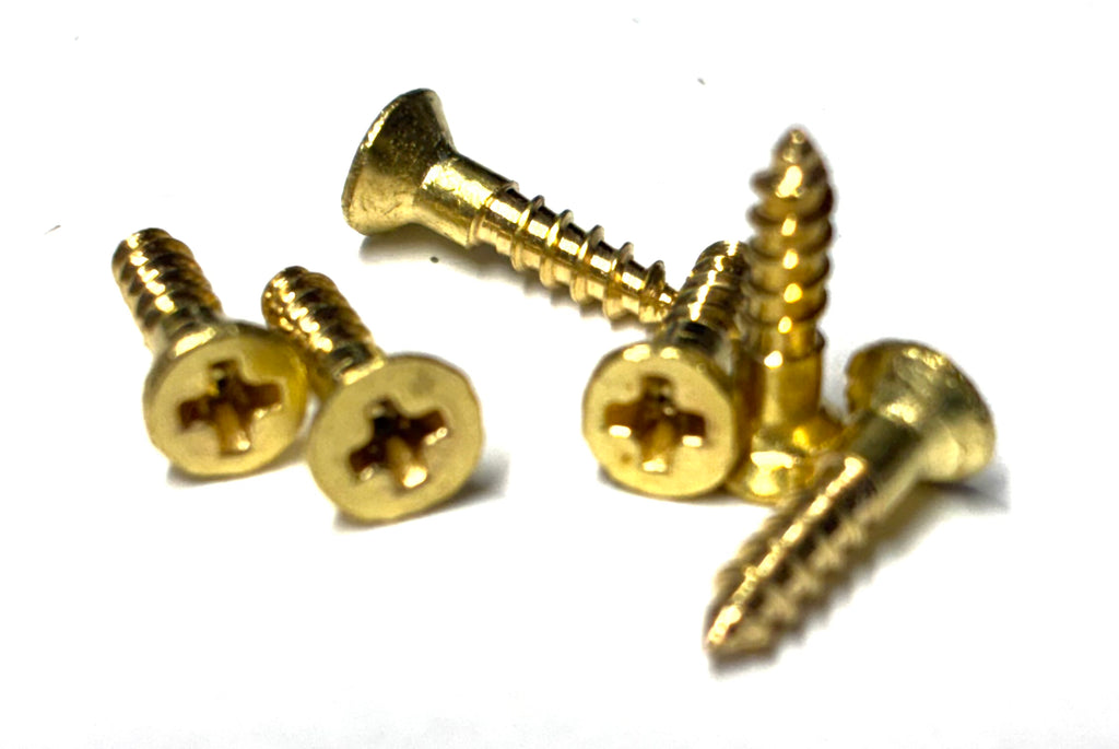 (FHWBP0206) PHILLIPS BRASS FLAT HEAD WOOD SCREW #2 X 3/8 - 100 pcs/pkg