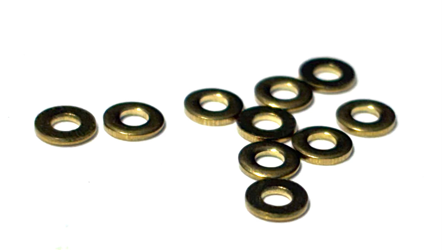 (FWB0) BRASS FLAT WASHER #0  .065x.125x.017 - 100 PCS/PKG