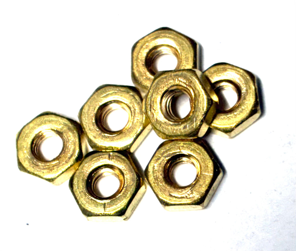 (HNB0080) BRASS HEX NUT 0-80 - 100 pcs/pkg