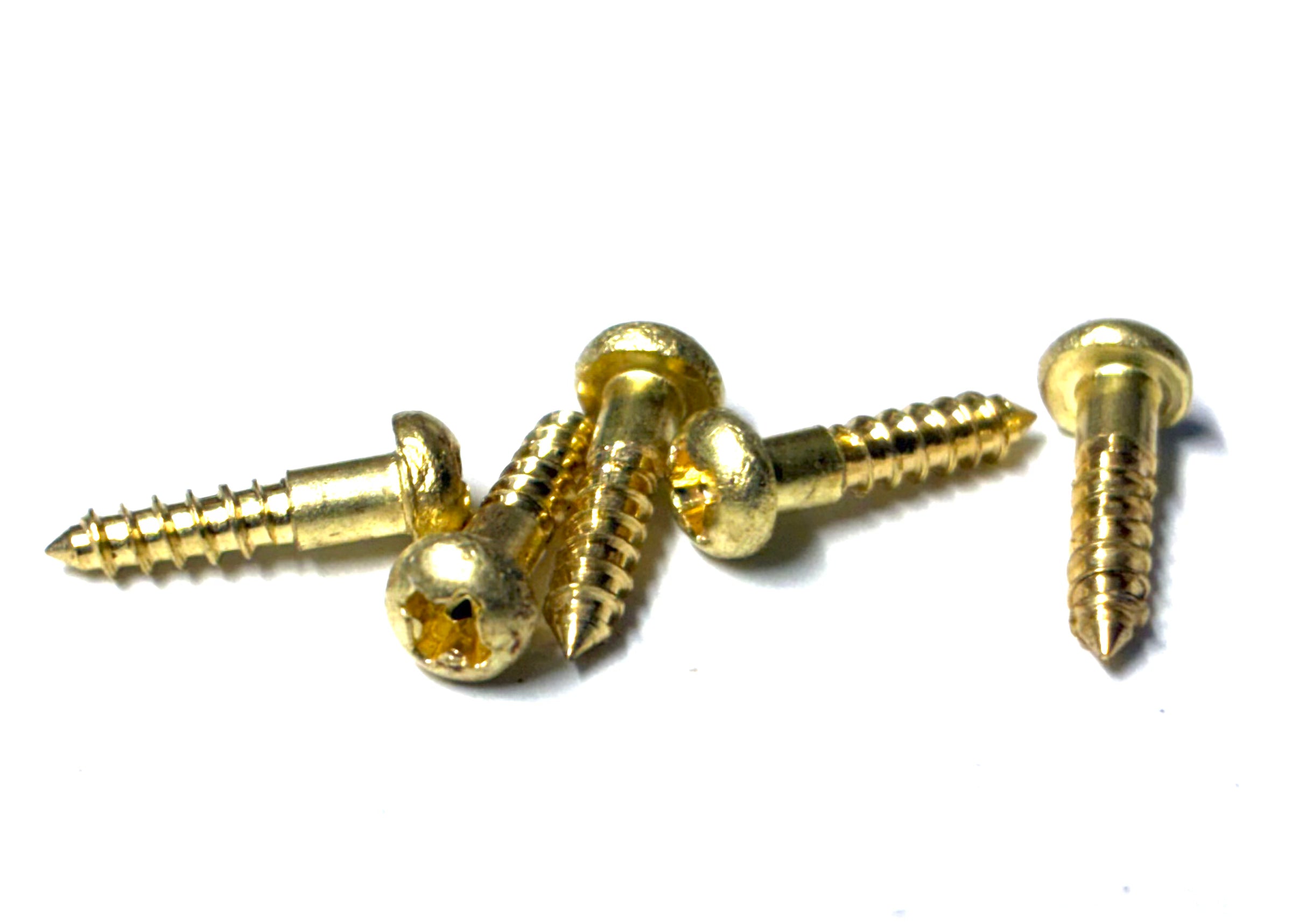 (RWB0612) BRASS ROUND HEAD WOOD SCREW #6 X 3/4 - 100 pcs/pkg
