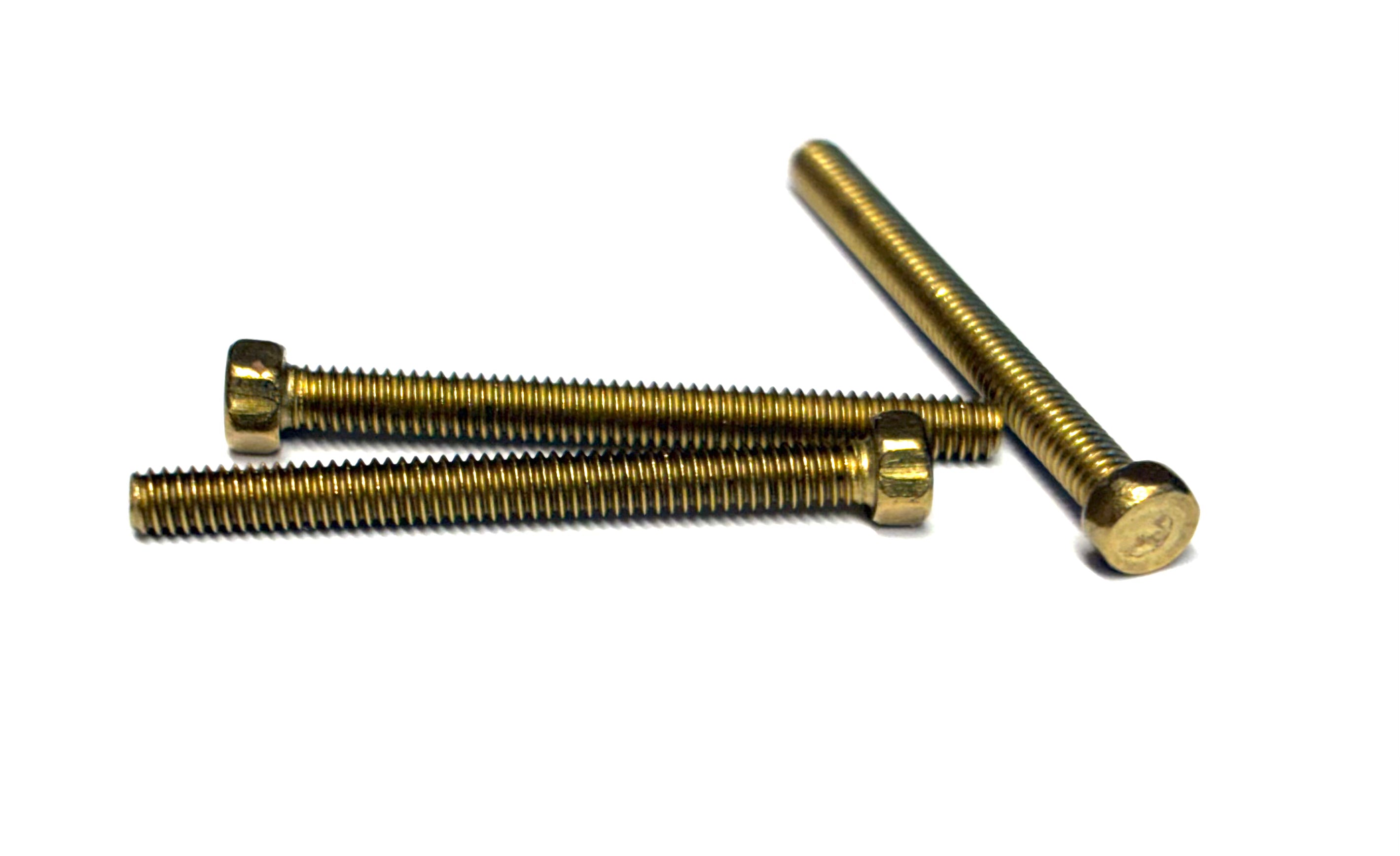 (HBB0008) BRASS HEX HEAD MACHINE SCREW 0-80 X 1/2 - 50 pcs/pkg
