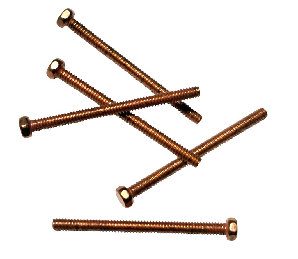(HBBC0112) BRASS COPPER PLATED HEX HEAD MACHINE SCREW 1-72 X 3/4 - 100 pcs/pkg
