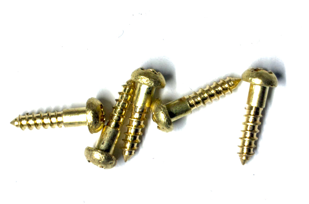 (RWB0612) BRASS ROUND HEAD WOOD SCREW #6 X 3/4 - 100 pcs/pkg