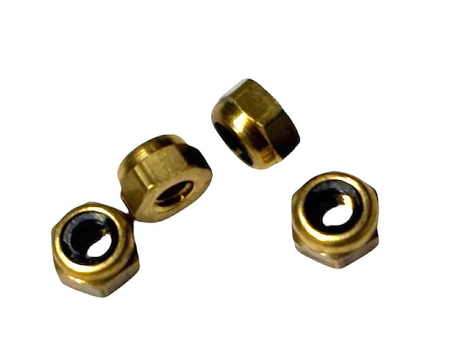 (NIB0080) BRASS NYLON INSERT LOCK NUT 0-80 - 4 pcs/pkg