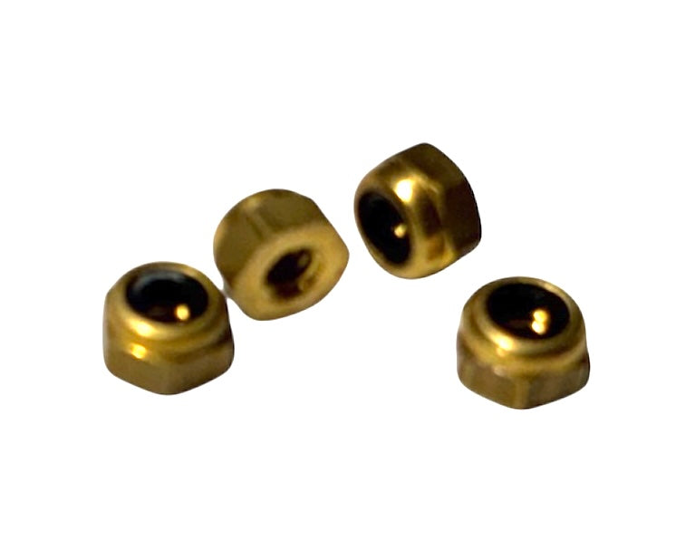 (NIB0080) BRASS NYLON INSERT LOCK NUT 0-80 - 4 pcs/pkg
