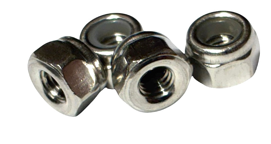 (NIMS040) STAINLESS STEEL NYLON INSERT LOCK NUT M 4 (4mm) - 20 pcs/pkg