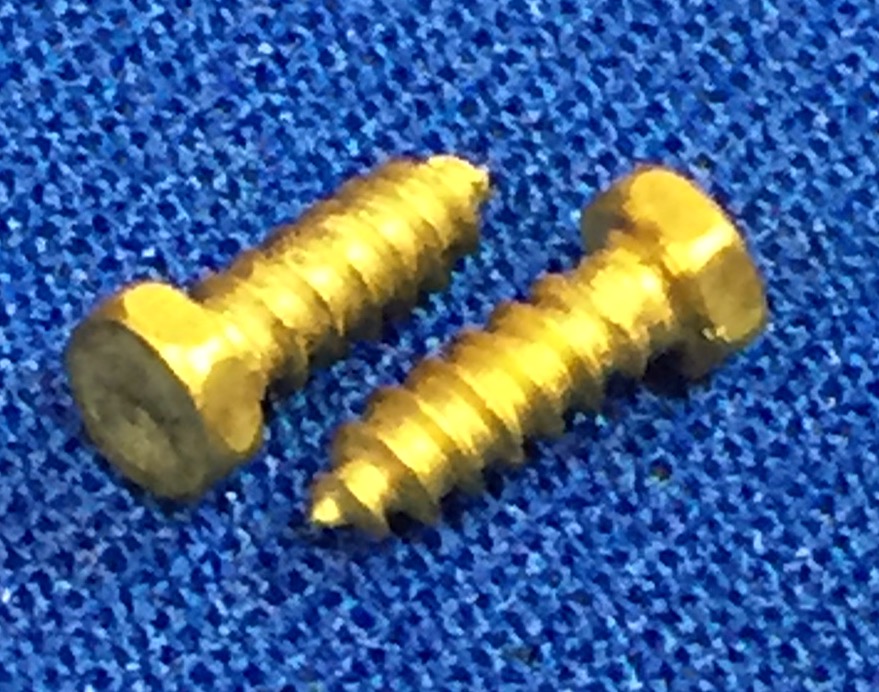 LSB0208 - #2 x 1/2 - Hex Head Lag Screws, Brass 100 pcs/pkg